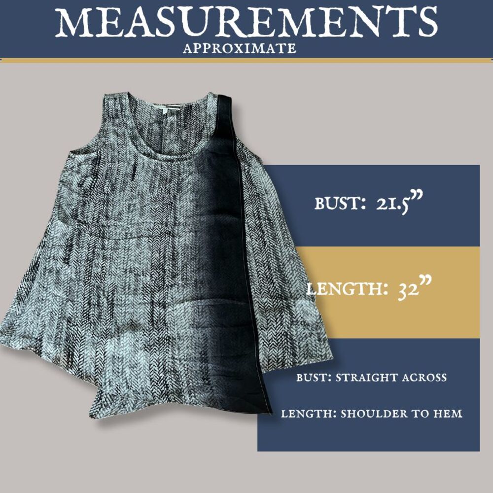 Tracy Reese Sleeveless Silk Tunic Pale Heather Gray Print Women's Large - Picture 3 of 4